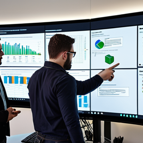 Home 11 Cyber Security Team Collaboration**
Prompt: A diverse cyber security team working together in a modern office. One person is presenting a network diagram on a large screen. Another is at a workstation analyzing code. Others are in a discussion, pointing at a whiteboard filled with threat analysis data. The overall atmosphere is collaborative and focused, showcasing knowledge sharing and problem-solving. Lighting should be modern and professional.
**