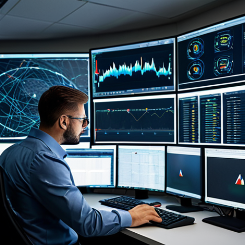 **

"A professional cybersecurity analyst working in a modern security operations center (SOC), fully clothed in appropriate business attire, analyzing network traffic on multiple monitors, displaying threat intelligence dashboards, safe for work, appropriate content, professional, perfect anatomy, correct proportions, natural pose, well-formed hands, proper finger count, natural body proportions, high resolution, detailed, realistic."

**