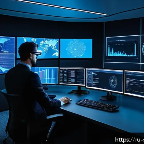 Home 31 보안 컨설턴트를 위한 취약점 스캔 도구 활용법 - A modern cybersecurity operations center with a diverse team of professionals working on large curve...