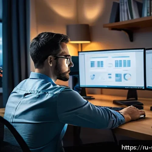 Home 30 보안 컨설팅 실기 시험 준비법 - A focused cybersecurity professional sitting at a modern desk in a cozy home office, surrounded by m...