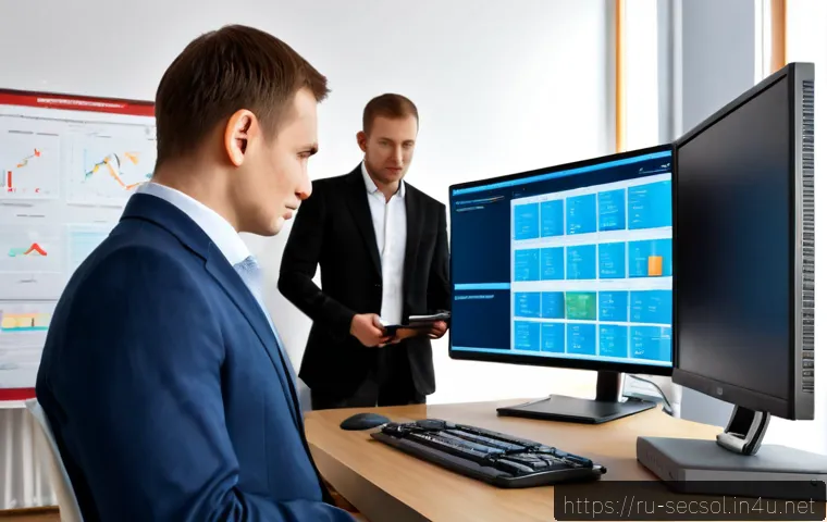 보안 컨설턴트와 보안 엔지니어의 차이 - Photorealistic split-scene corporate cybersecurity comparison: on the left, a security consultant in...